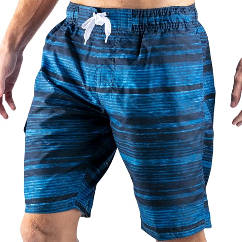 Image of Kanu Surf Men's Big Viper Extended Size Stripe Swim Trunk