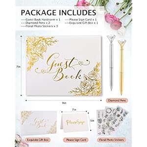 Weddingguestbookguestbookweddingreceptionwithpens9x7personalizedweddingguestbookphotoalbumsigninbookgoldfoilhardcovergildededgesforweddingsbabyshowerparty Urban Country Home Decor Wedding guest book guest book wedding reception with pens 9×7 personalized wedding guestbook photo album sign in book gold foil hardcover gilded edges for weddings baby shower party urban country home decor