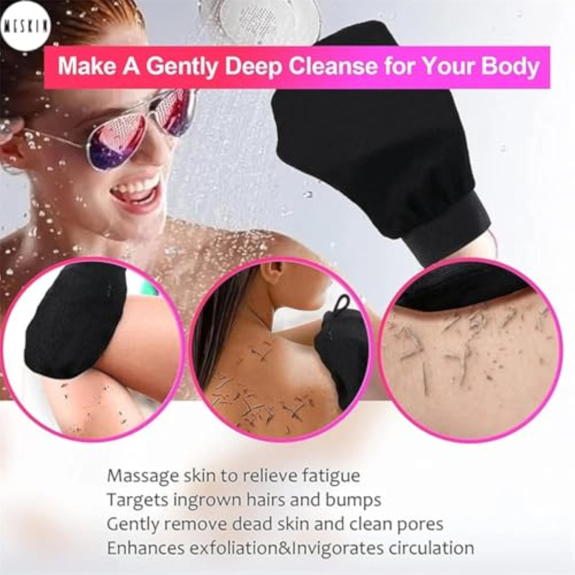 Exfoliating Moroccan Hammam Bath Glove for Tan Removal