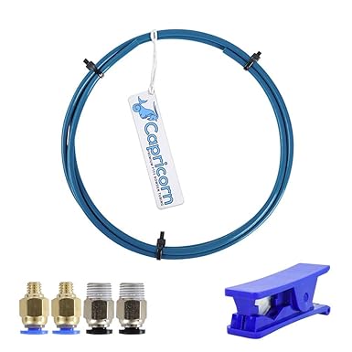 review Authentic Capricorn Bowden PTFE Tubing XS Series 1M for 1.75mm Filament with PTFE Teflon Tube Cutter, 2X PC4-M6 Extruder Fitting, 2X PC4-M10 Hotend Fitting for Ender 3 V2/3/3 Pro/CR-10 3D Printers