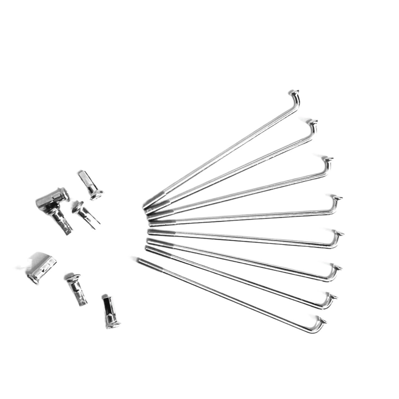 Set di 36 raggi per bici elettrica, 12 G, 2,5 mm, in acciaio, con nippli da 70-200 mm, set (180 mm x 2,5 mm)