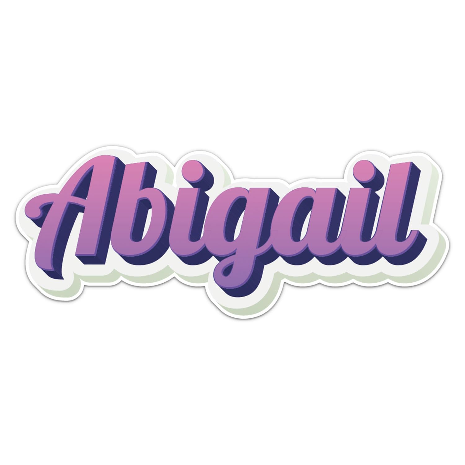 Abigail Name - Waterproof Durable Vinyl Decal for Car Bumper, Laptop, Water Bottle, Door, Wall, and Window, Size - 5'' Longer Side