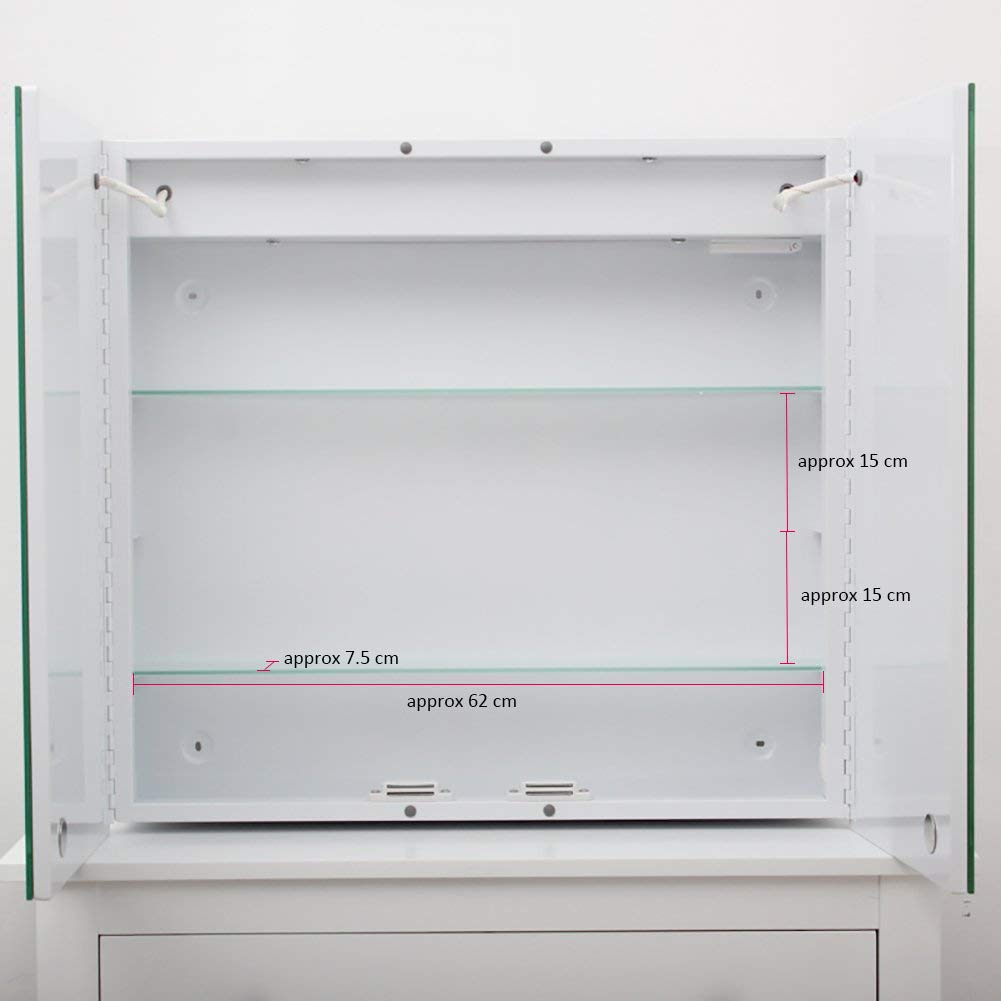 Warmiehomy Modern LED Illuminated Bathroom Mirror Wall Mounted