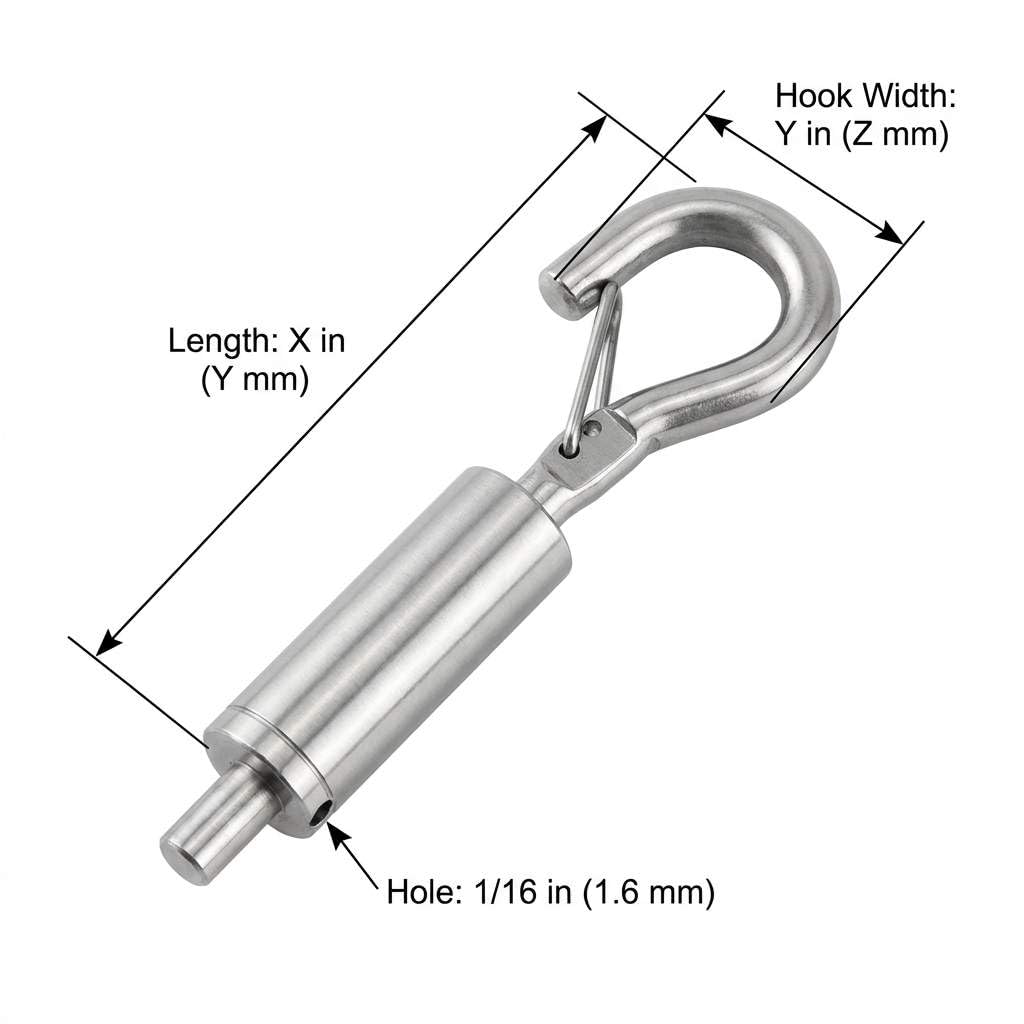 QWORK Lot de 40 tendeurs portables à crochet et œillet pour câble en acier inoxydable 1/16-3/32