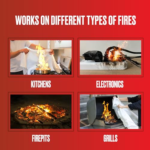 Image of Premium Defense Fire Blanket, Emergency Fire Blanket, Fire Extinguisher, Flame Suppression, Fiberglass