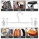 Dünne Hosenbügel, GUANJUNE rutschfeste Hosenbügel mit Verstellbaren Clips, Platzsparende Kleiderbügel für Kleidung, Rock, Jeans, Mantel (Weiss, 10)