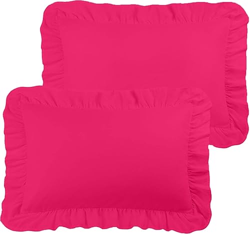 Juego de 2 fundas de almohada con volantes, fundas de almohada decorativas ultra suaves para cama y sofá, funda de almohada de tamaño estándar con