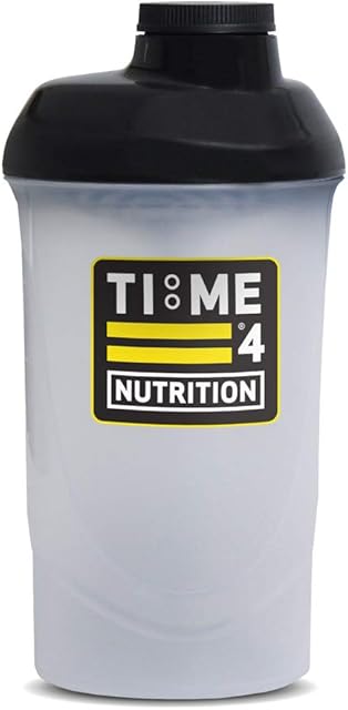 Time 4 Nutrition Premium Whey Protein Shaker, High-Calorie Mass Gainer Pre-Workout Drinks  Wide Body For Easy Cleaning & Large Mouthpiece For Easy Drinking  Gym Protein Shaker Bottle 600ML