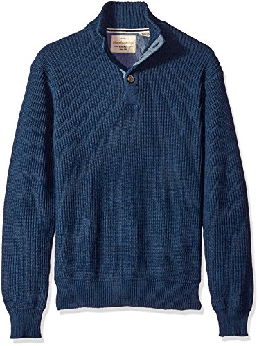 Weatherproof Vintage Men's Shaker Button Mock Sweater