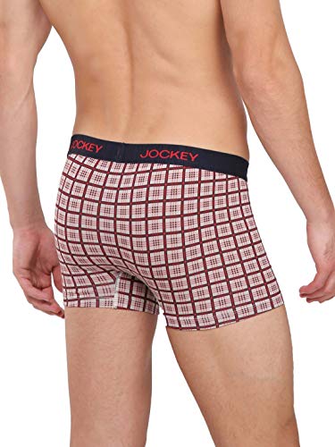 Image of Jockey US63 Men's Super Combed Cotton Elastane Stretch Printed Trunk with Ultrasoft Waistband