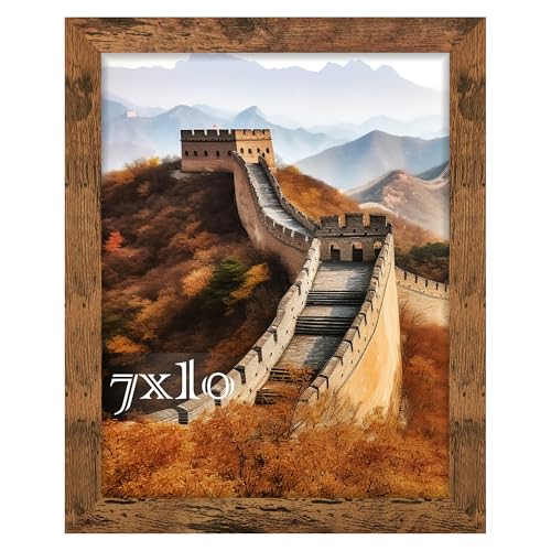 Picrit 7x10 Picture Frame, Photo Frame for Wall Mounting Display, Brown