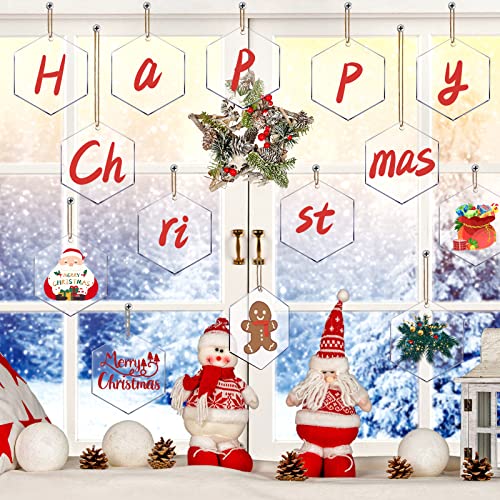 Jetec JETEC-CLEAR-IKEMN1 48 Pcs Clear Acrylic Christmas Ornament Clear Christmas Acrylic Blanks Ornaments Diy Christmas Tree Acrylic Tags thumb #4