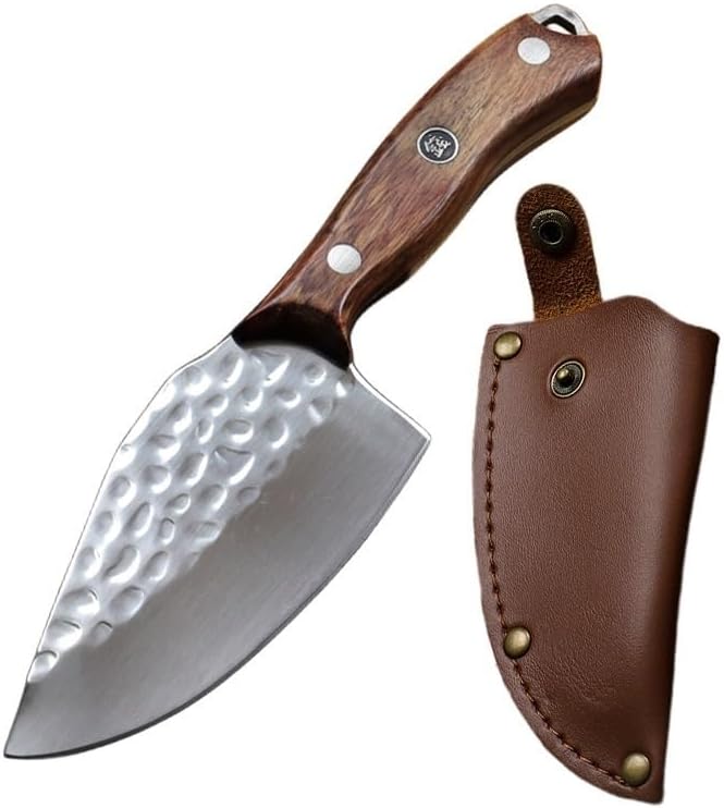 Meat Cleaver,Cleaver Knife 4.5 Inch Forged Knife Handmade Kitchen Chinese Chef Meat Slicing Cleaver Vegetables Cutting Fish Fillet Knives Stainless Steel