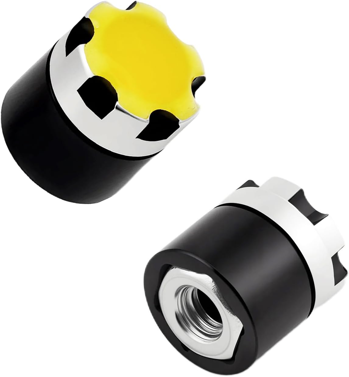 4PCS Night Glow Color Fluorescent Yellow Aluminum M4 Nut Wheel Rim Center Cap Manual Locking Hubs for 1/10 RC Crawler Car Traxxas TRX4 Axial SCX10 D90 Tamiya MST Redcat