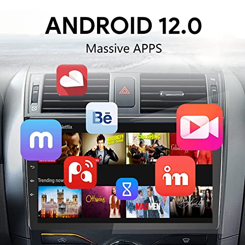 Binize Android 12 Car Stereo For Toyota Corolla 08-12 Compatible With Carplay&Android Auto,9 Inch Touch Screen Car Radio Support Bluetooth,Gps Navigation,Fm&Am,Rds,Dsp,Swc+Backup Camera #TOP1
