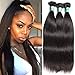 MSBEAUTY Hair Brazilian Remy Hair Silky Straight 3 Bundles Grade 5A Unprocessed Virgin Human Hair Weave Weft Mixed Length(16 18 20) Natural Color Tangle-free