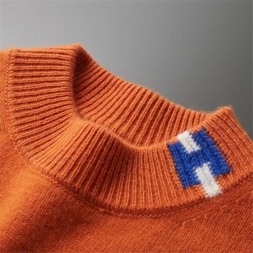 Men Wool Clothes Textured Knit Pullover Loose Thicken Bottoming Winter4