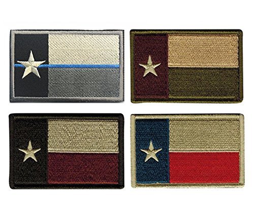 AxeSickle (2x3 Inches) Texas State Flag Patch Texas State Lonely Star Flag Morale Patch - 4 Pcs!
