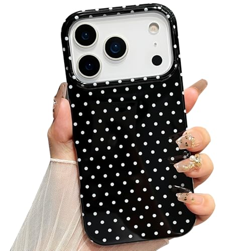 Jmltech Polka Dot Phone Case for iPhone 17 Pro Cases Cute Aesthetic Trendy Women Chic White Black