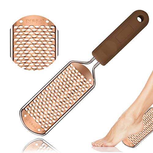 INFILILA Pedicure Foot File Callus Remover Foot Grater Professional Stainless Steel Callus Remover for Feet Heel Scraper for Feet Foot Scrubber for Dead Skin Foot File for Wet & Dry Feet INFILILA Pedicure Foot File Callus Remover Foot Grater Professional Stainless Steel Callus Remover for Feet Heel Scraper for Feet Foot Scrubber for Dead Skin Foot File for Wet & Dry Feet