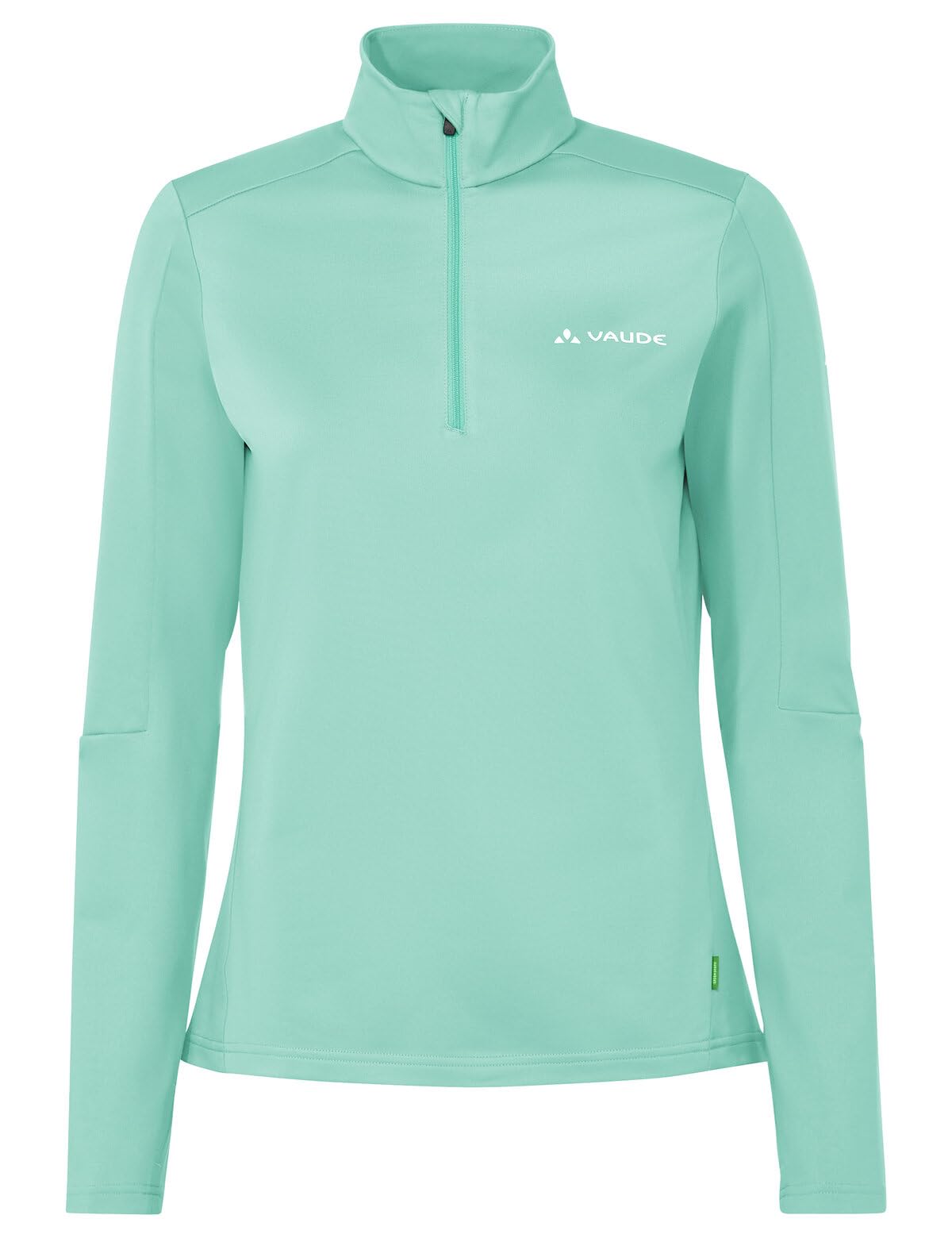 VAUDE Damen dünner Fleecepullover Livigno Halfzip II, angenehm warm, schnelltrocknend, atmungsaktiv, Passform: Slim fit, sage, 40