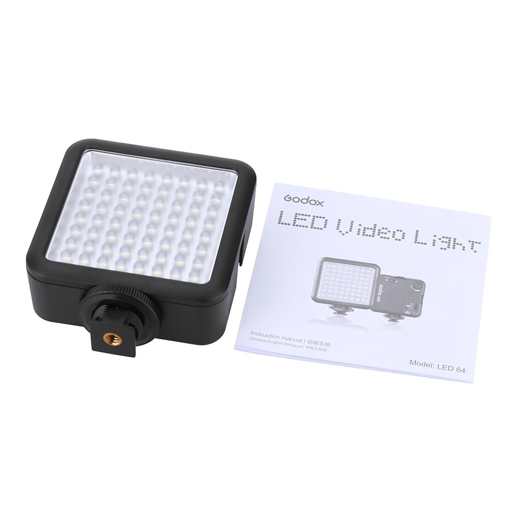 Godox 64 LED Camera Video Luce del Flash Per Canon Nikon DSLR 5500-6500K Controllo della Luminosità