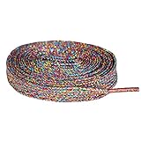 Shoeslulu 46' Premium Flat Colorful Fashion Sneakers Shoelaces ([Flat] 46 in. (117 cm), Carnival Night [Glitter])