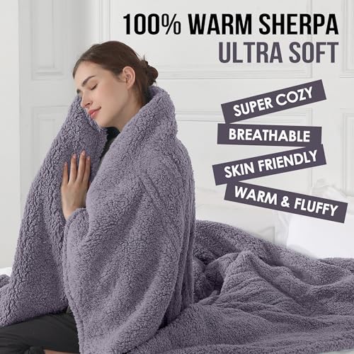 ESTINGO Heated Blanket King Size, Electric Blanket King Size Dual Control with 5 Heating Levels & 10 Hours Auto Off, Electric Heated Blanket with ETL Certified, Ideal Gift, 100"X90", Gray Violet by ESTINGO - Image 3