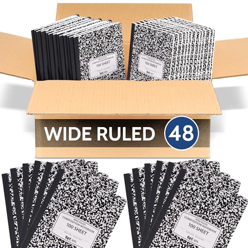 EPI Marble Hardcover Wide Ruled Composition Notebook | 200 Pages (100 Sheets), 9.75 x 7.5 in, Sturdy...