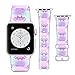 Compatible with Apple Watch Wristband 42mm 44mm, (Astrological? Taurus Zodiac Sign Violet Vanilla Pastel) PU Leather Band Replacement Strap for iWatch Series 5 4 3 2 1