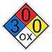 ComplianceSigns.com NFPA 704 3-0-0-Ox Sign, 15 in. Aluminum for Hazmat, Made in USA
