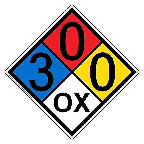 Panneau NFPA 704 3-0-0-Ox matières dangereuses signalisation entrepôt plaque alu 38,1 cm