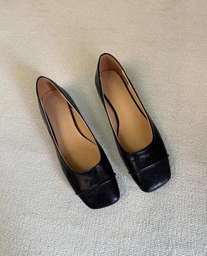 WANSHIX] パンプス PUレザー フラットシューズ レディース