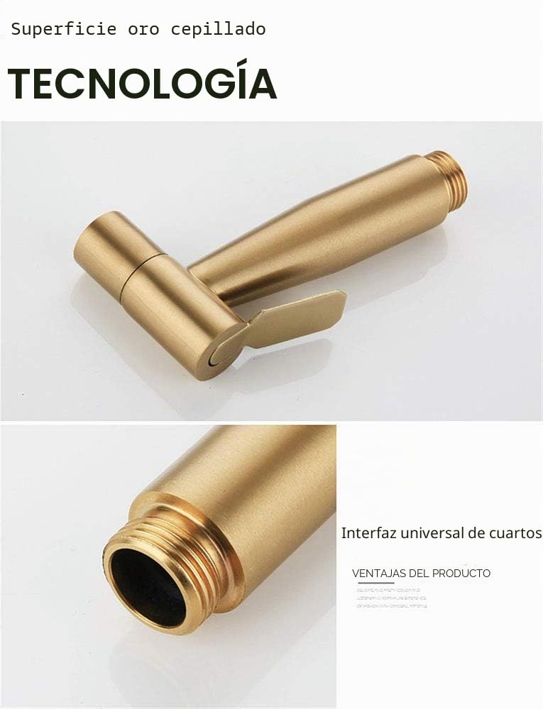 [LOSCHEN] Pulverizador de Bidé Para Inodoro, Pulverizador de Mano de Acero Inoxidable Para WC, Grifos de Bidé Shattaf Pulverizador (Dorado)
