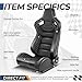 Auto Dynasty Pair of Racing Seats Universal Vinyl Leather Reclinable Bucket Seats with Bottom Mount Sliders, 38 (H) x 21 (W) x 22 (D) Inches, Driver and Passenger Side, Black
