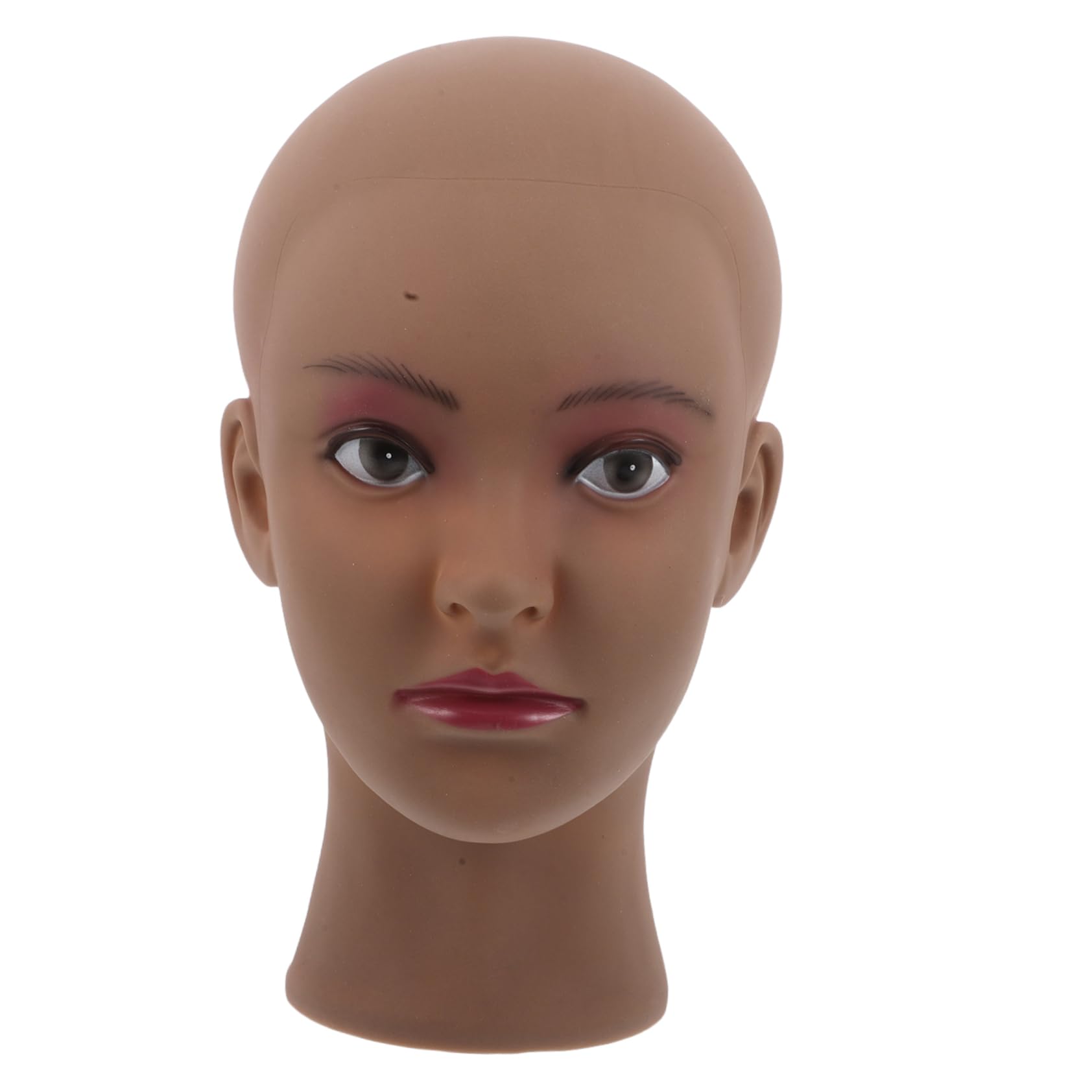 FOYTOKI Female Bald Mannequin Head for Wig Styling Pvc Realistic Head Mold Makeup Cosmetology Training