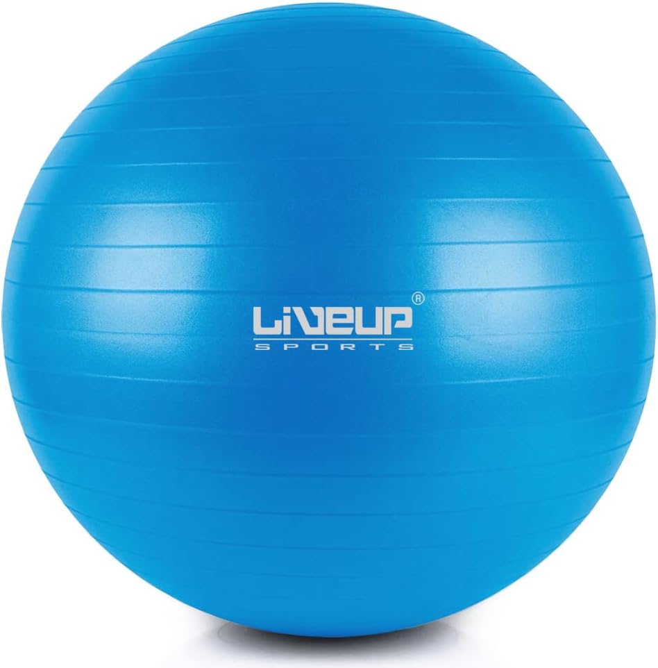 Liveup Anti Burst Gym Ball, 55 Cm Diameter, Blue