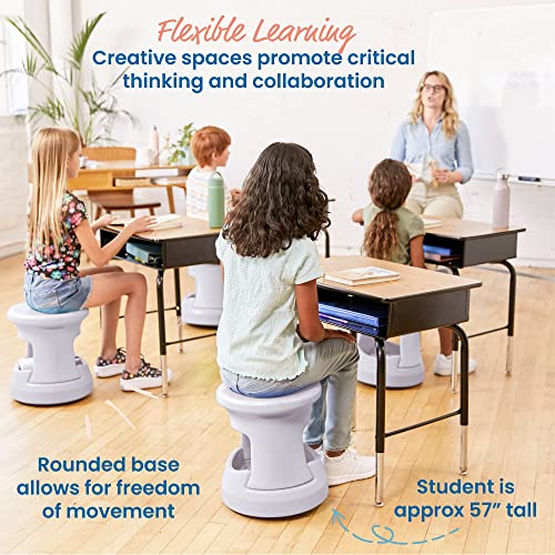 Image of ECR4Kids Active Storage Wobble Stool, 15in Seat Height, Childrens Furniture, Light Grey