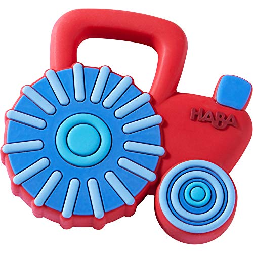 Image of HABA Tractor Silicone Teethers for Babies 6-18 Months - Farm Themed Silicone Teether Ring and Tractor Grasping Toy for Safe Sensory Development - Dishwasher Safe Baby Essentials