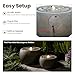 Tankana Garden Water Fountain Outdoor Large Round Bubbler Water Feature Indoor with Lights & Pump and Pebbles Concrete Effect for Patio Pool Pond Yard Home Decor Gray, 25 