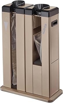 Automatic Umbrella Stand, Double Umbrella Automatic Packing Machine, Stainless Steel Automatic Umbrella Bag Machine, Umbrella Wrapper with 200 Bags, Wrap Umbrellas for Rain,Gold