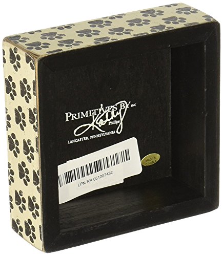 Primitives-by-Kathy-21490-Pawprint-Trimmed-Box-SignWood-Paper-5-Square-Dog-Can-Have-a-Better-Life-White Primitives by Kathy 21490 Pawprint Trimmed Box SignWood Paper 5 Square Dog Can Have a Better Life White