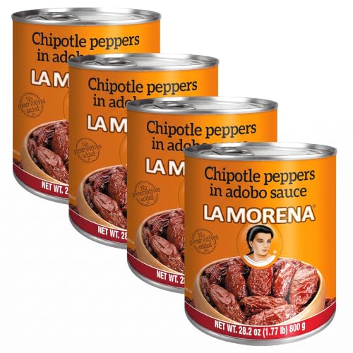 La Morena Chipotle Peppers in Adobo Sauce 28 oz (Pack of 4)