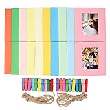 Ablus 20Pcs Paper Photo Frame Set for Fujifilm Instax Mini 7s 8 8+ 9 25 26 50s 70 90 Instant Camera Film (3-inch, Rainbow)