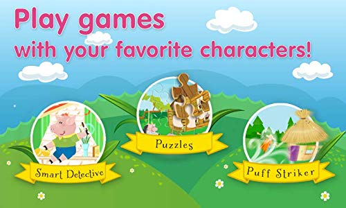 3 Little Piggies & Big Bad Wolf - Interactive Story Book and Fun Games for Kids
