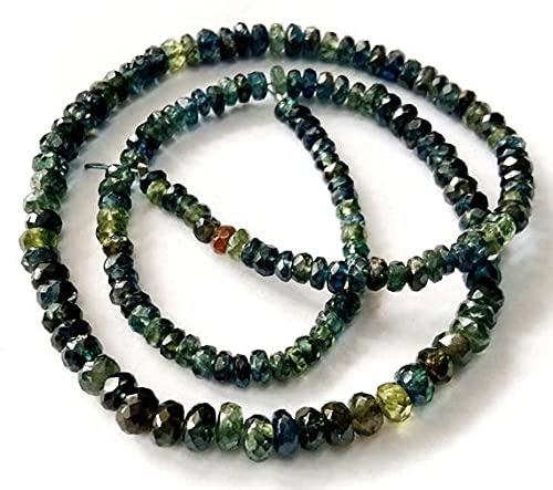 Perles kyanite faceted rondelles beads pour fabriquer un cadeau d'anniversaire mémorable
