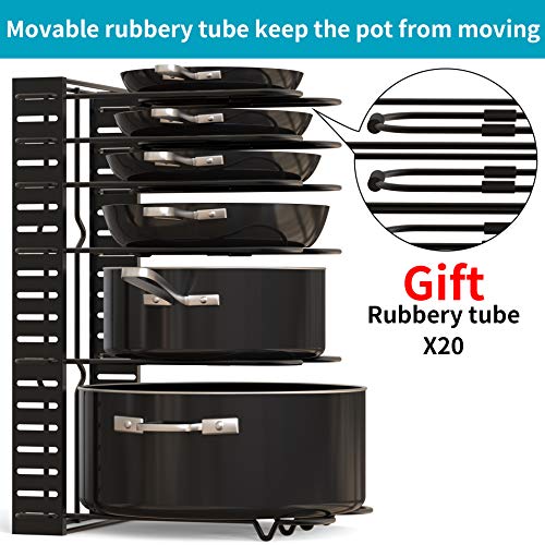image for Vdomus Pot Rack Organizer with 3 DIY Methods, Black Metal Kitchen 8+ P