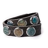  Noosa Armband Wrap Bracelet Double Skinny antique black tatu, Grösse:S