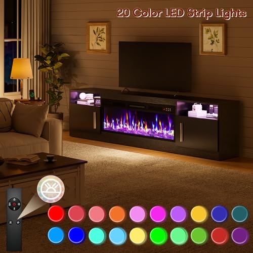 Image of Waleaf 70 inch Fireplace TV Stand with 36 inch Electric Fireplace for Living Room