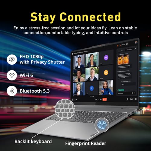 Image of Lenovo Ideapad 5 2-in-1 16 inch WUXGA Touchscreen Laptop, AMD Ryzen 7 8845HS, 16GB LPDDR5X, 5TB Storage (4TB SSD+1TB Docking Station), Copilot+ PC, Backlit Keyboard, Fingerprint, Win 11 Pro, Grey